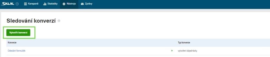 Nastavení konverzního kódu Sklik Nastavení konverzního kódu Sklik