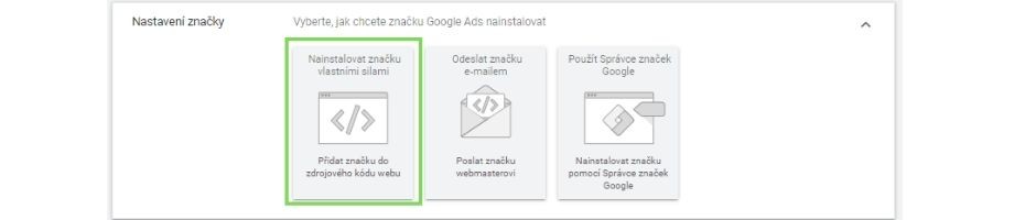 Nastavení kódů z Google Ads Nastavení kódů z Google Ads
